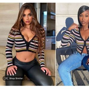 Rainbow crop cardigan